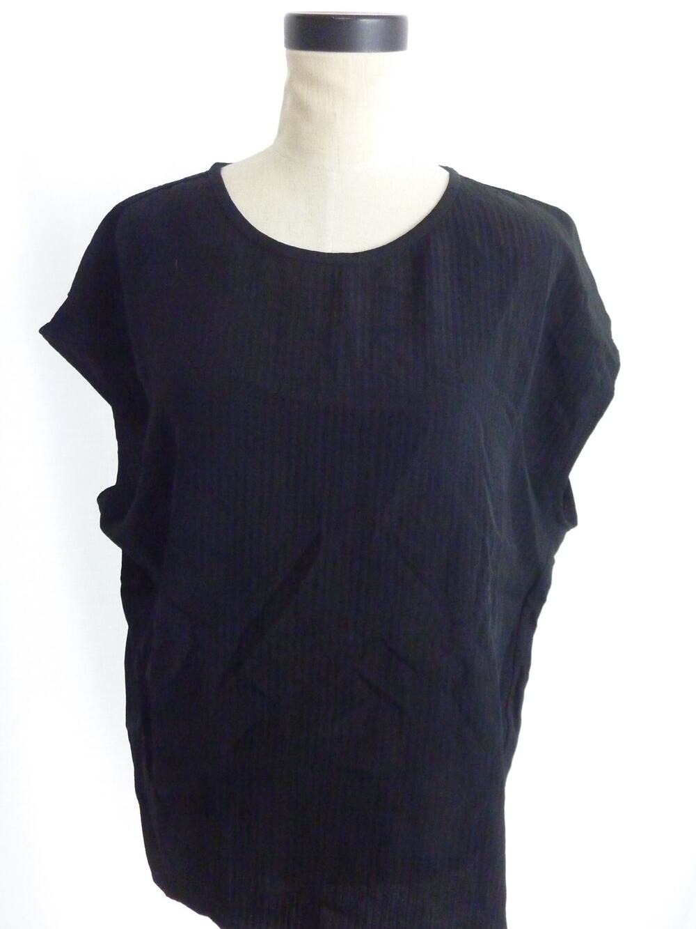 Everlane Black Striped Blouse L